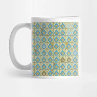 Blue and Brown Tear Drop Pattern Mug